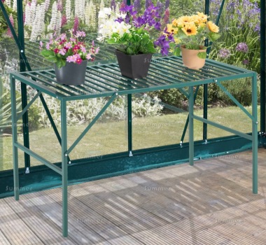 Green 1 Tier Slatted Staging 305 - Easy Assembly