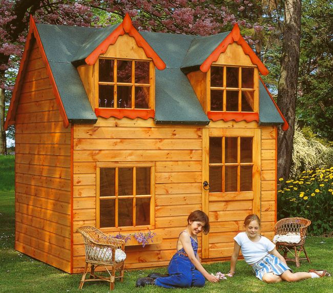 Two Storey Playhouse 54 - Dormers, Upstairs to one Side Two Storey Playhouse 54 - Dormers, Upstairs to one Side