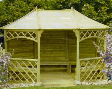 Gazebo 438 - Octagonal, Pressure Treated, Benches