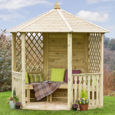 Gazebo 958 - Pressure Treated, Slatted Roof, FSC® Certified