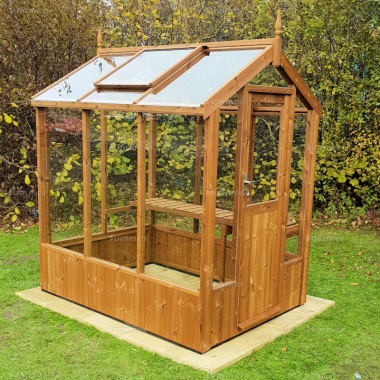 Thermowood Wooden Greenhouse 232 - Toughened Glass