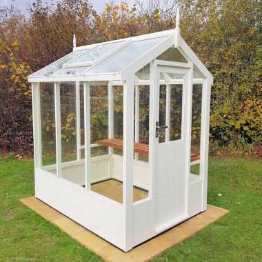 Painted Wooden Greenhouse 233 - Thermowood, Toughened Glass