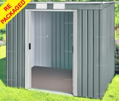 Repackaged Metal Shed 360 - Pent Roof, Double Door, Galvanized Steel