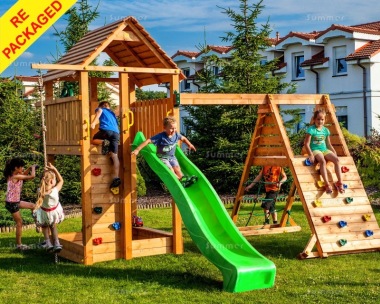 Repackaged Tower Play Centre 356 - With Slide, Swing, Climbing Frame